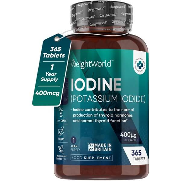Potassium Iodide 400mcg High Strength 365 Vegan Tablets