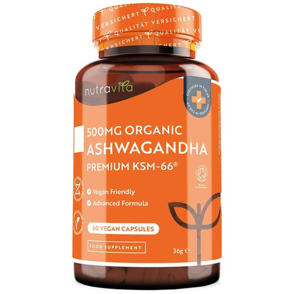 Organic Ashwagandha KSM-66 with 5% Withanolides 60 Capsules