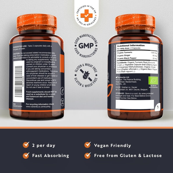 Organic Turmeric with Black Pepper & Ginger