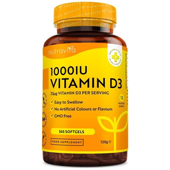 Vitamin D 1000 IU 25mcg 365 Softgel Capsules
