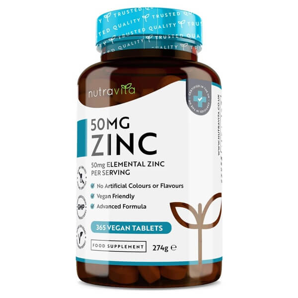 Zinc High Strength 50mg - 365 Vegan Tablets