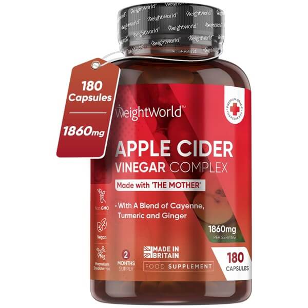 Apple Cider Vinegar 1860mg 180 Capsules with Probiotics