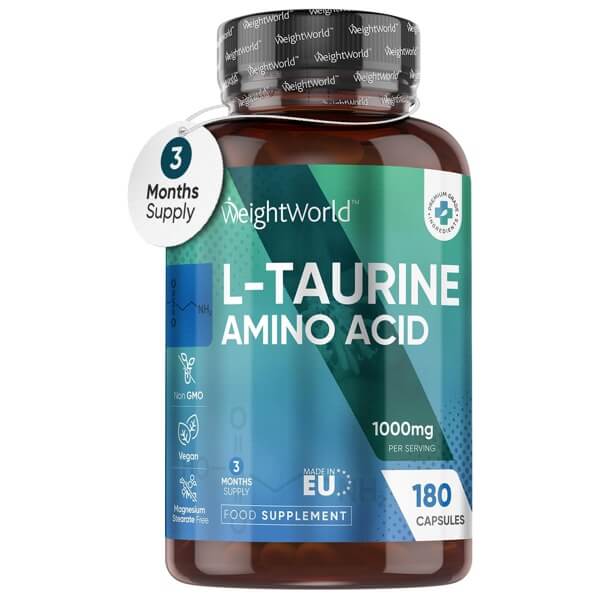 L-Taurine 1000mg High Strength 180 Capsules