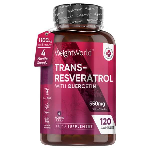 Trans-Resveratrol with Quercetin 1100mg Per 2 Capsules