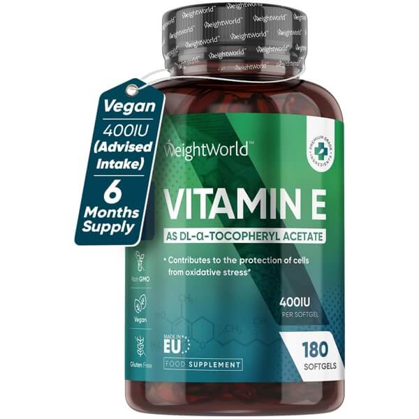 Vitamin E 400IU 180 Vegan Softgels 6 Months Supply