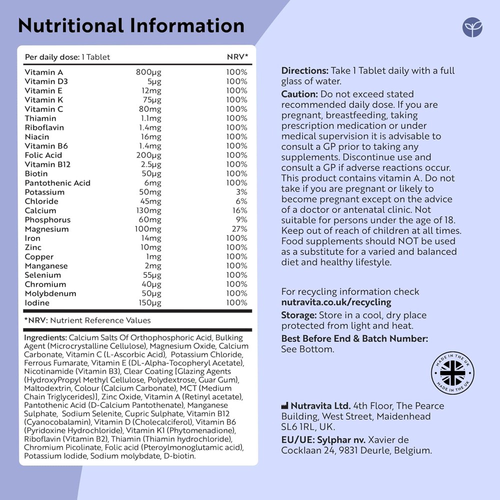 Multivitamins & Minerals by Nutravita