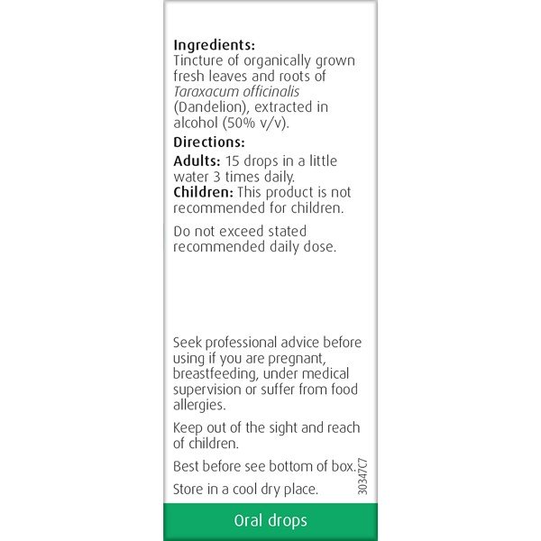 Dandelion Root Taraxacum Drops by A.Vogel