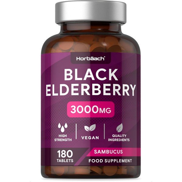Black Elderberry Extract 180 Tablets by Horbaach