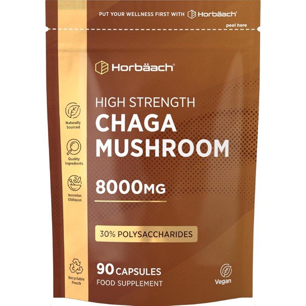 Chaga Mushroom 8000mg 90 Capsules Vegan Supplement