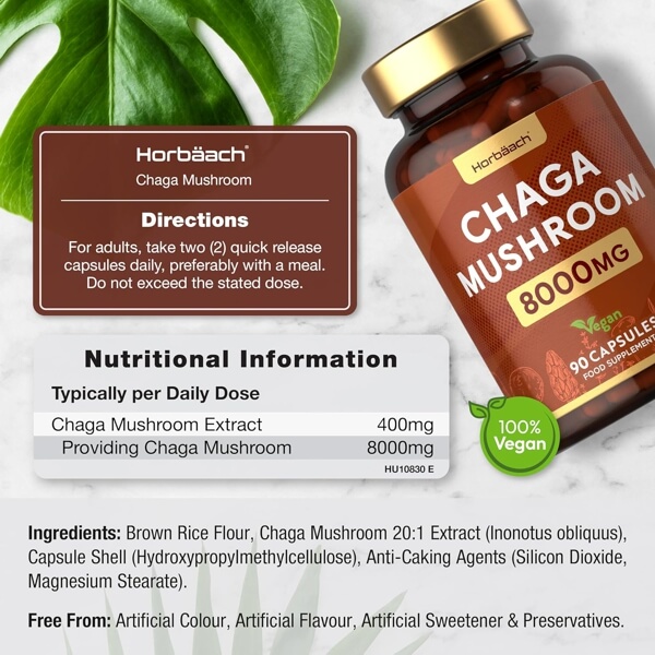 Wild-Harvested Chaga Mushroom Capsules