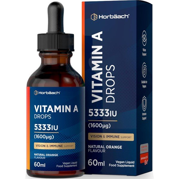 Vitamin A Liquid Drops 5333 IU (1600mcg) 60ml Vegan
