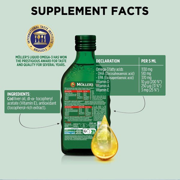 Liquid Omega 3 Cod Liver Oil by Moller’s