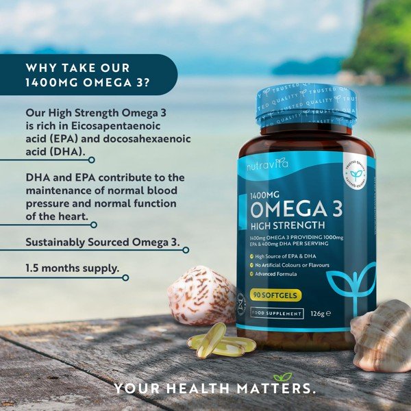 Omega-3 High Strength Fish Oil by Nutravita