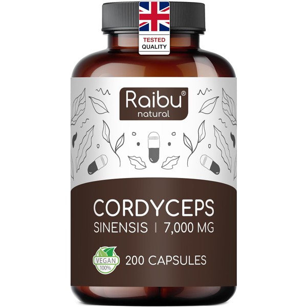 Cordyceps Supplement with Black Pepper & Vitamin C by Raibu