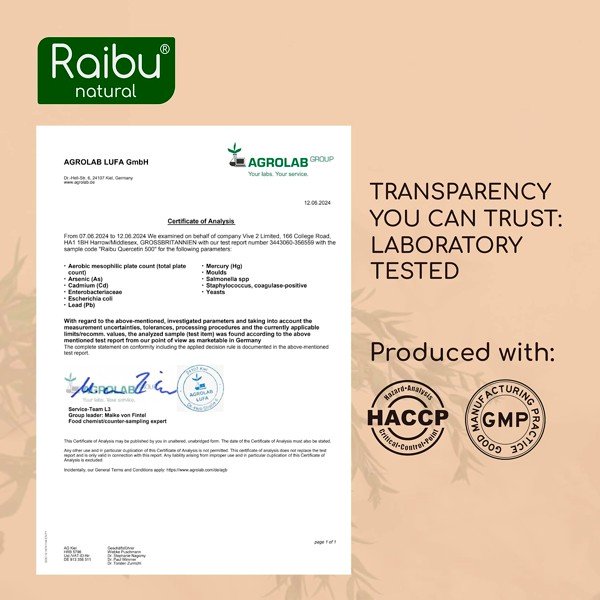 Pure Quercetin Supplement by Raibu