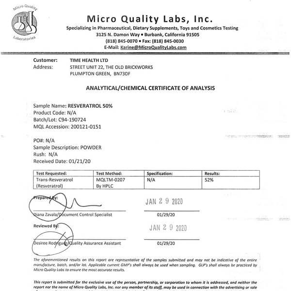 Trans Resveratrol Effective Split Dose by Time Health