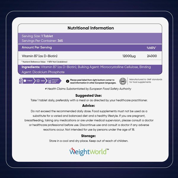 Biotin Hair Growth Supplement by WeightWorld