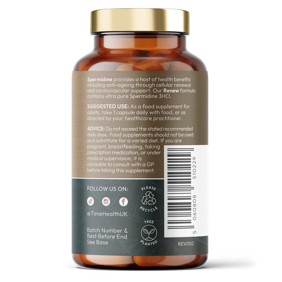 Renew Ultra Pure Spermidine Cellular Renewal Supplement by Time Health 3