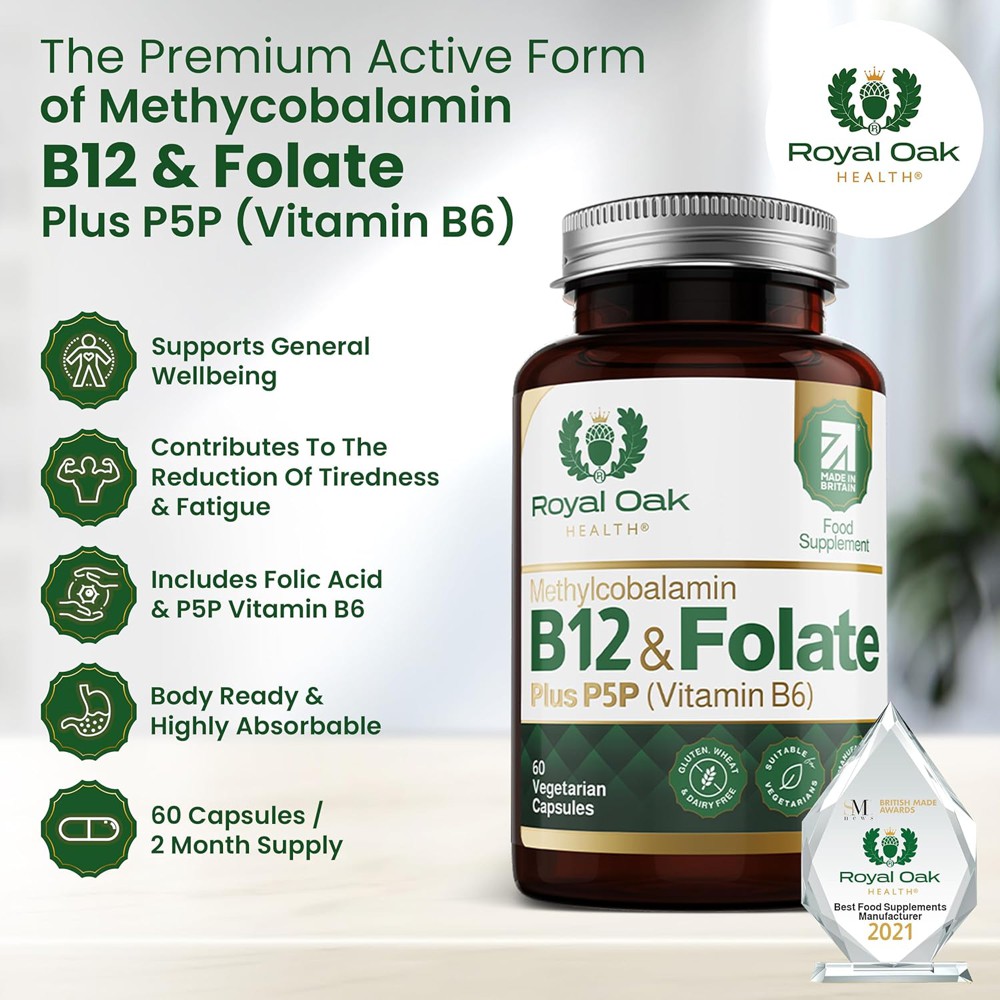 Royal Oak Health Vitamin B12, Methylfolate & P5P B6 Active Complex 2