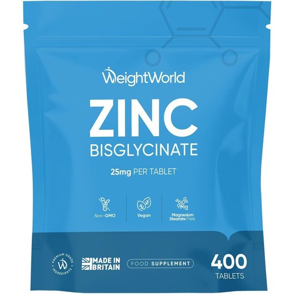 Zinc Bisglycinate 25-50mg Per Tablet, 400 Tablets
