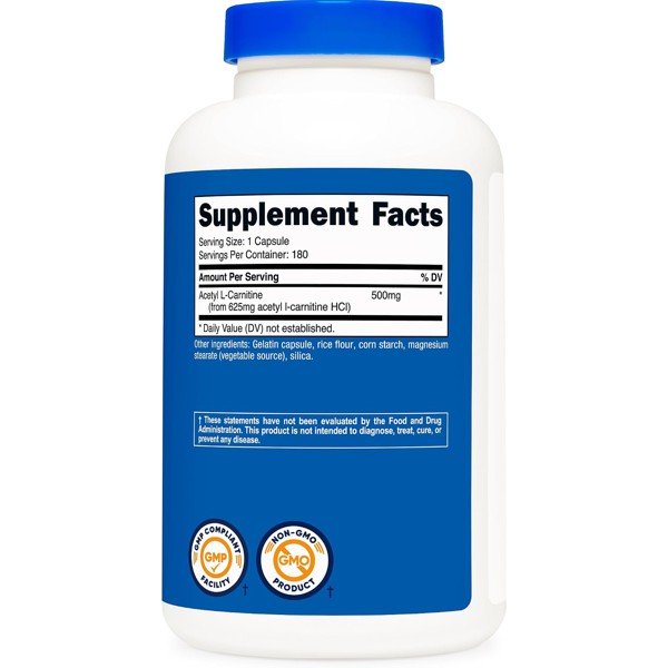 Nutricost Acetyl L-Carnitine 500mg 180 Capsules 2